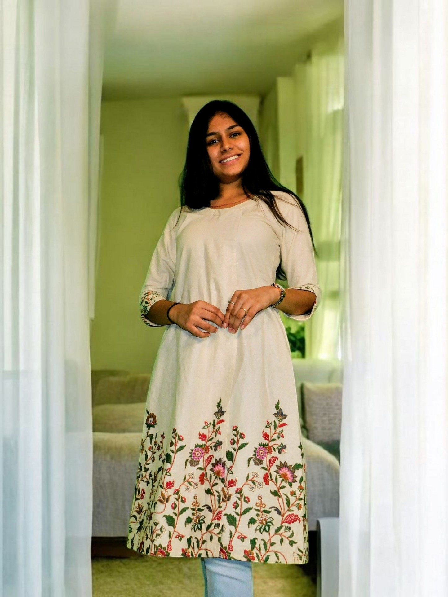 Aara β Garden Border Long Kurti