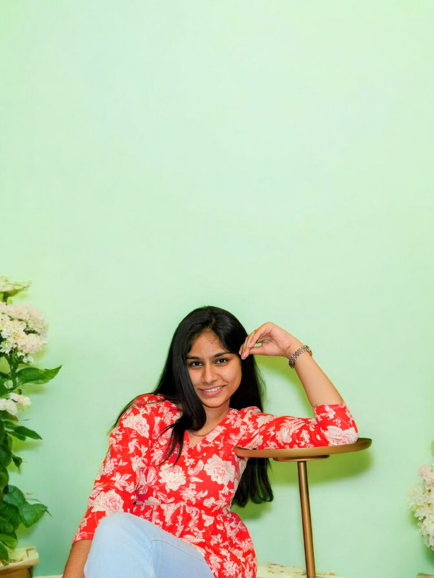 Gulnaar β Scarlet Floral Peplum Kurti
