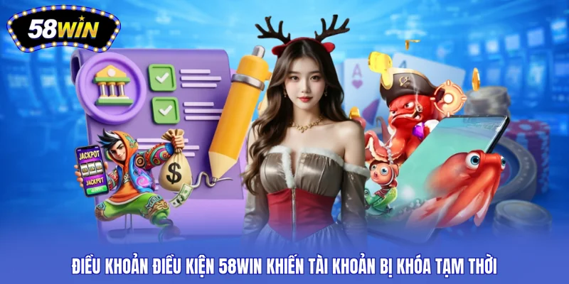 Điều khoản điều kiện 58WIN khiến tài khoản bị khóa tạm thời