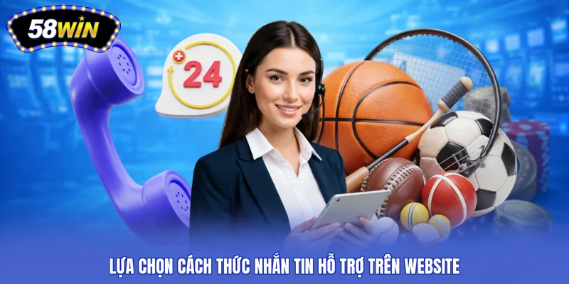 Lựa chọn cách thức nhắn tin hỗ trợ trên website